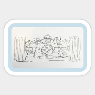 Historic Formula 1 race car drawing Sticker